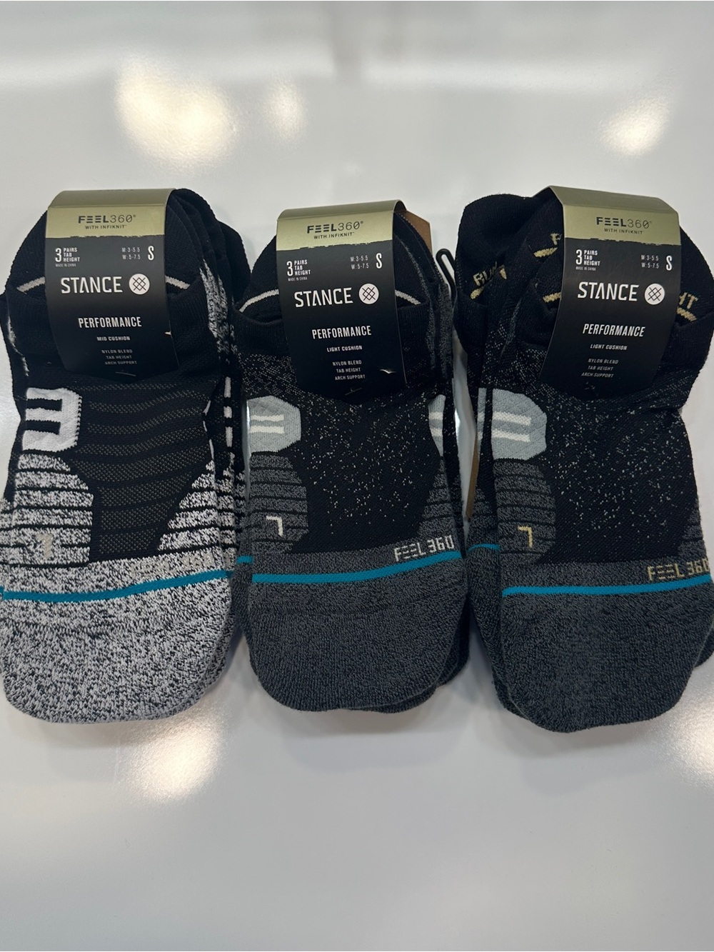 9- Pairs Stance Performance Low-Cut Socks - Black/Grey (3-Pack)